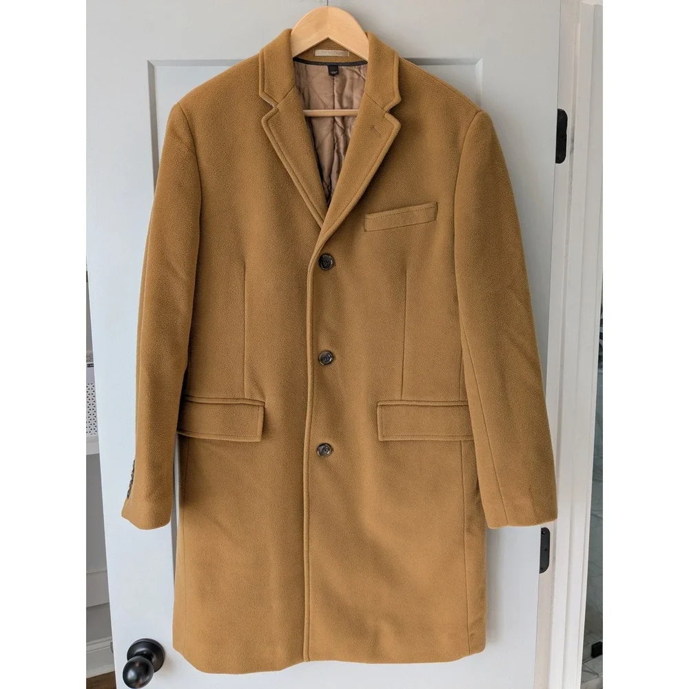 J Crew Ludlow Wool Cashmere Top Coat Camel Tan Mens Size 40S‎